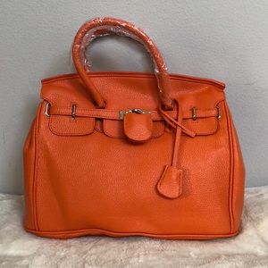 Brand New Orange Birkin-Style handbag